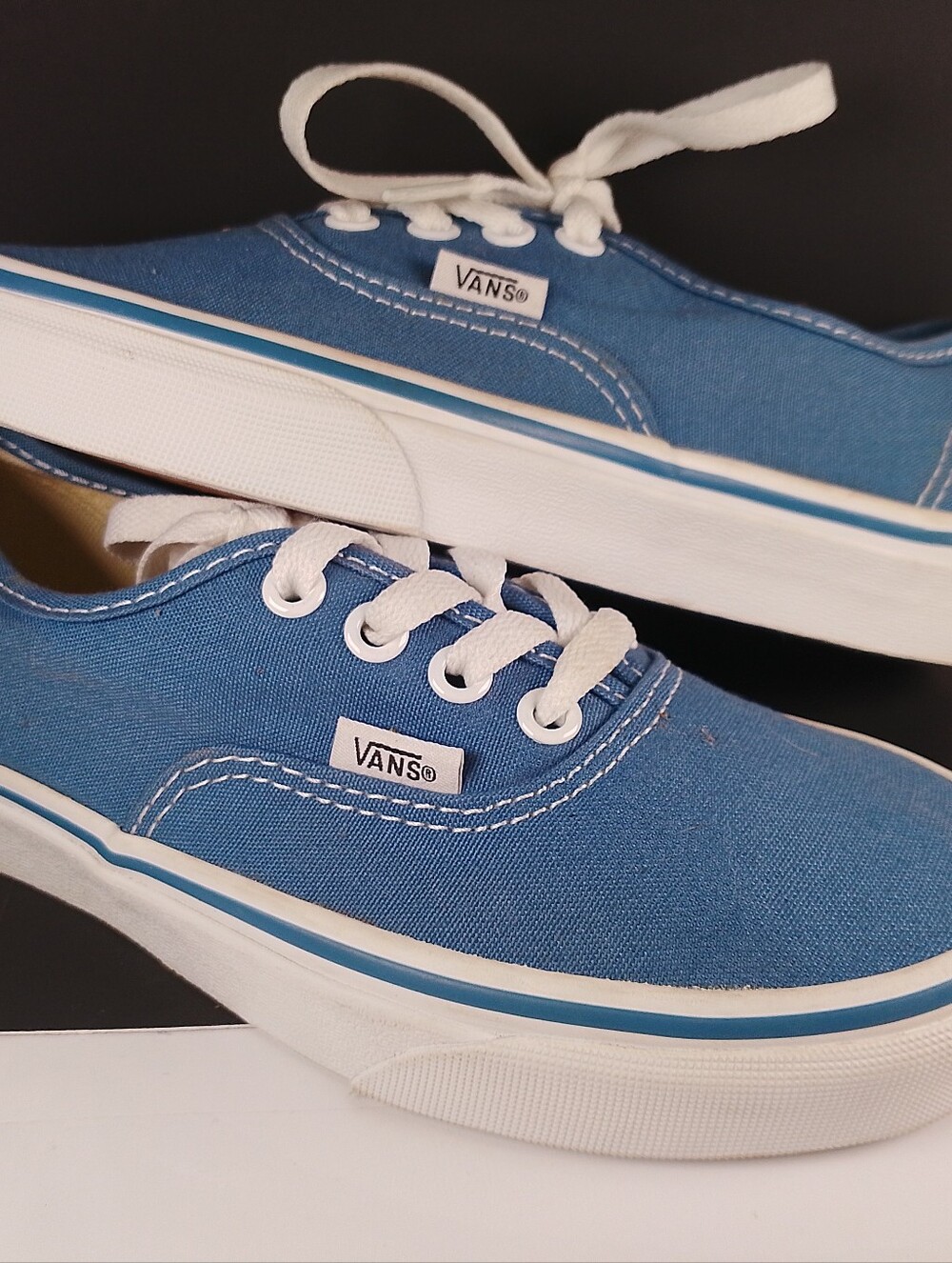 VANS AUTHENTIC LOW LACE-UP  BLUE ( MENS 3.5 WOMENS 5 ) PREOWNED